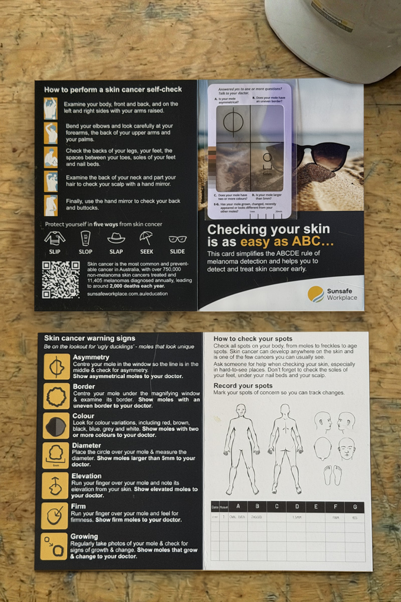 Skin Check Cards flat lay